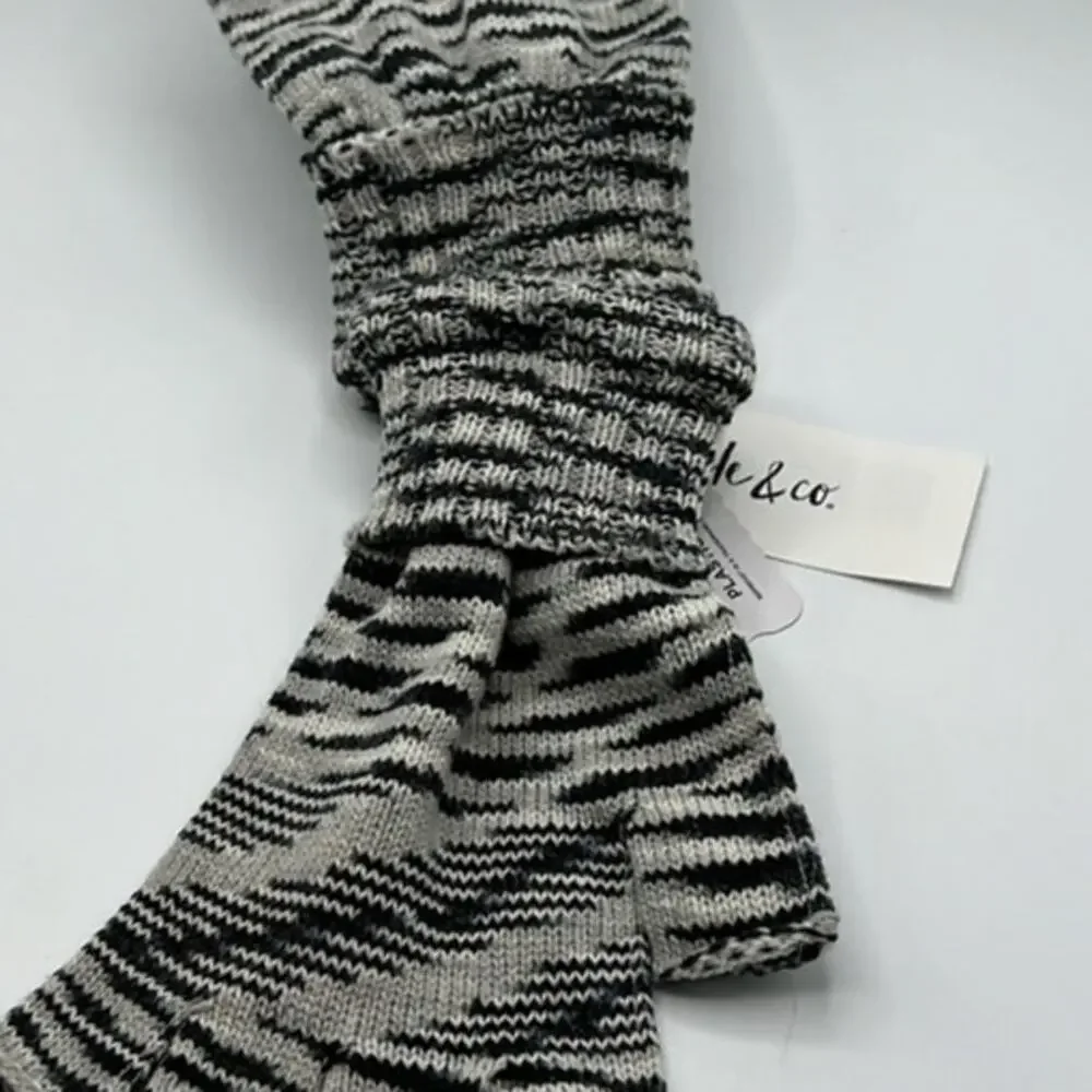 Style & Co Black Marled Space-Dyed Fingerless Gloves NWT